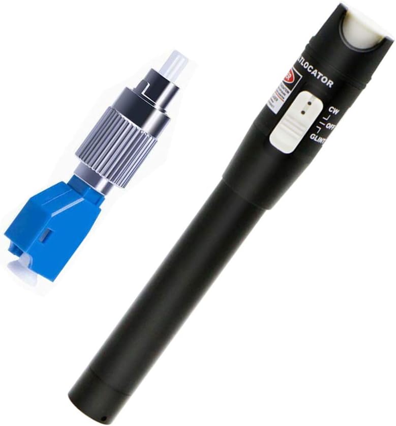 Fiber Visual Fault Locator 30mW with FCLC Adapter Kit, VFL 30KM Include Single Mode 9125um FC Male to LC Female Connector, Red Light Pen for CATV Telecommunications Engineering Maintenance