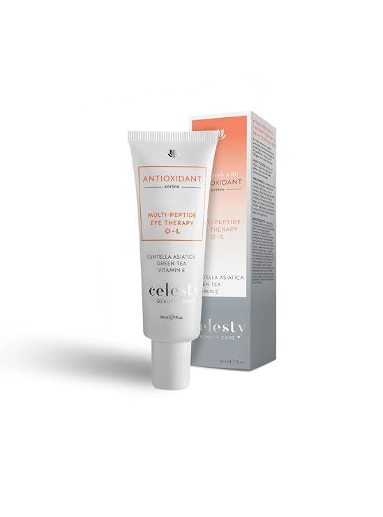 Celesty Beauty Anti Aging Under Eye Serum for Wrinkles, Dark Circles and Bags Reducer, Peptide Eye Cream, Dermatologist Reviewed Centella Asiatica Extract Eye Care,1 Fl Oz
