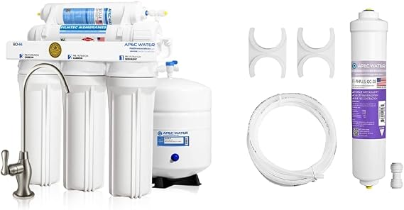 Ultimate RO-Hi Top Tier Supreme Certified High Output Fast Flow Ultra Safe Reverse Osmosis Drinking Water Filter System (90 GPD) and PHPLUSKIT-38 10" US MADE Alkaline High Purity pH+ Calcium Carbonate Inline Filter Kit