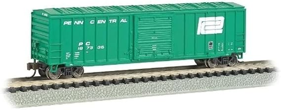 Bachmann Trains - ACF 50'-6" OUTSIDE BRACED SLIDING DOOR BOX CAR - PENN CENTRAL - GREEN - N Scale (Model: 19662)