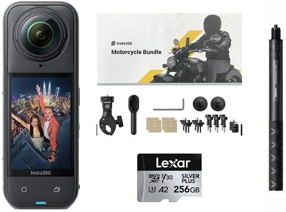 Insta360 X5 Aksiyon Kamerası - Motosiklet Kiti (256 GB)