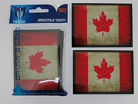 Max-Pro 100 Canada Canadian Flag Shuffle-Tech Sleeves Iconic Flags Collection (fits Magic/MTG Cards)