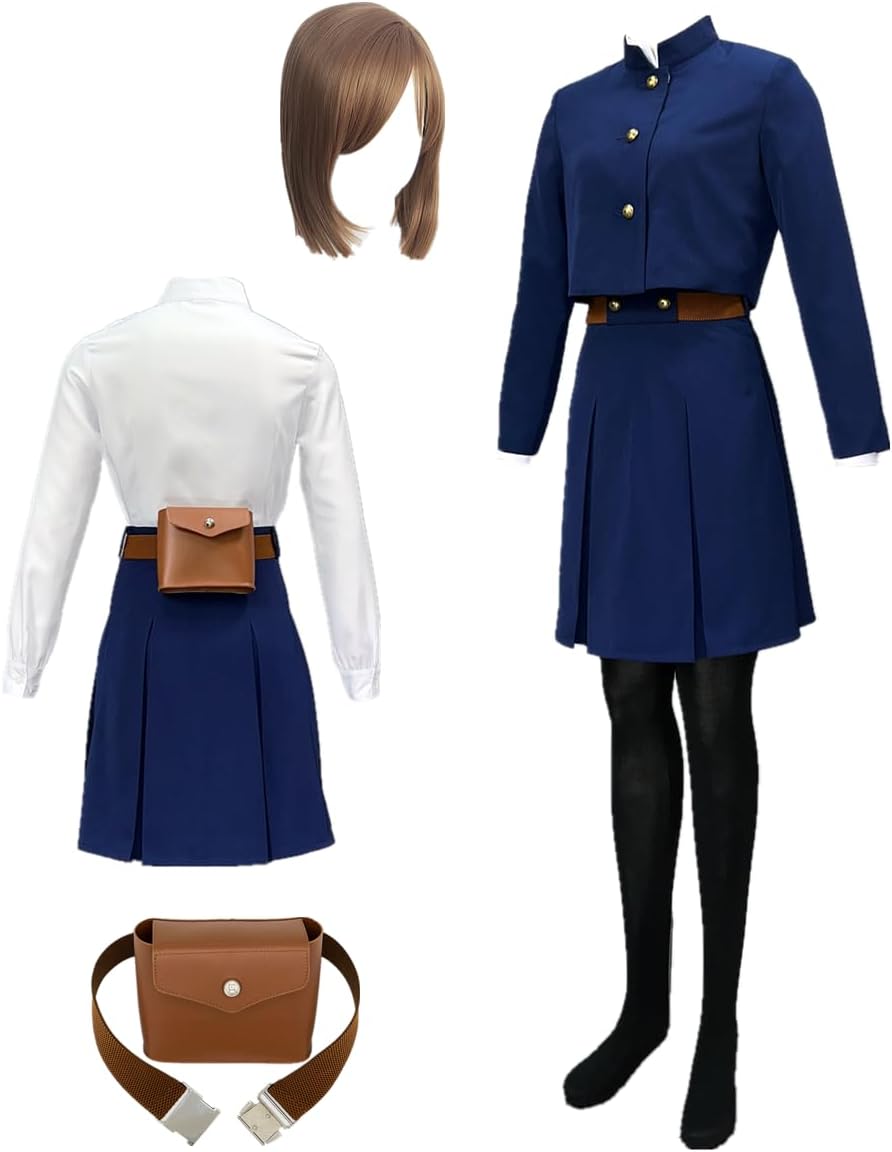 Anime Costume Blue Long Coat Shirt Women's Uniform Halloween Cosplay Outfit