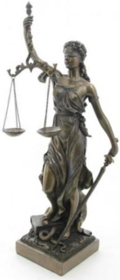 Design Adalet Tanrıçası Themis Heykeli, Bronz Kaplama, 31 cm, Poliresin