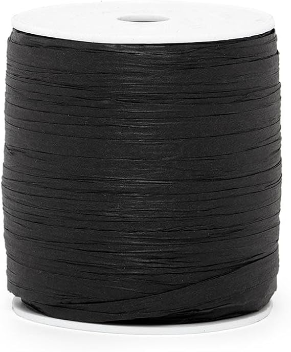 Black Paper Raffia 1/4" X 100 Yards