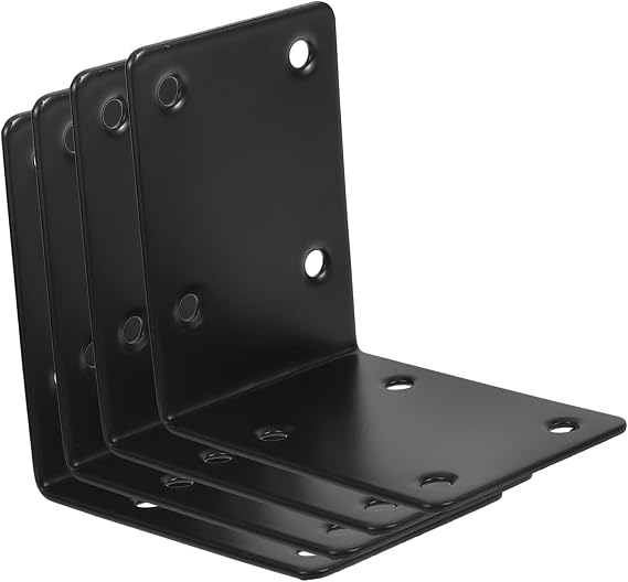 4pcs Black Bed Frame Legs Brackets Right Angle Braces for Easy Install