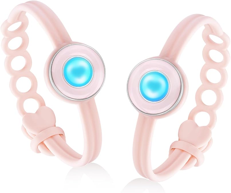 TOTWOO Long Distance Touch Bracelets, Light up & Vibration for Love - Pair of Bracelets Long Distance Relationship Gifts for Girlfriend, Mother-Daughter, Sisters Bluetooth APP Set Up Pairing Jewelry