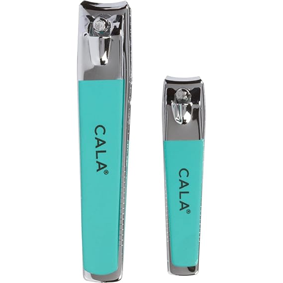 Cala Soft touch mint nail clipper duo