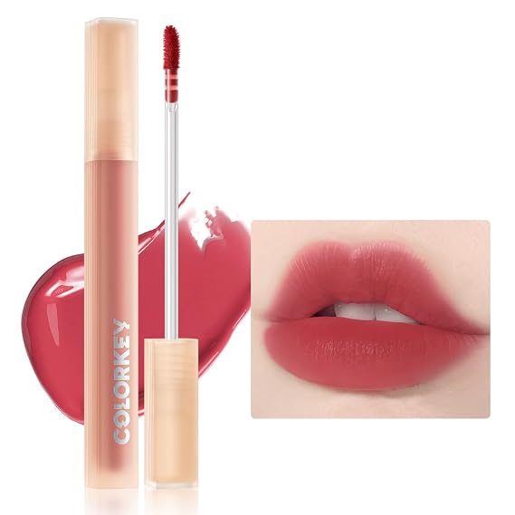 COLORKEY Soft Matte Water Lip Tint, Matte Finishs, Long-Lasting, Moist Fit Without Stickiness, Moisturized, Waterproof, Liquid Lipstick, Nude lip color (O344 Blood Orange)