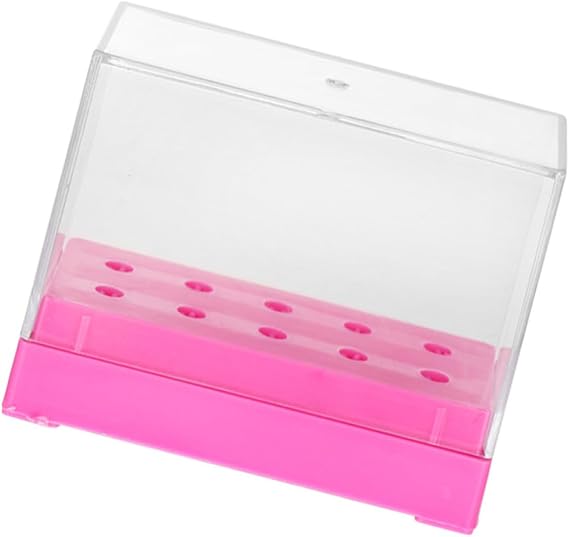 Plastic Nail Drill Bit Organizer Storage Box for Manicure Practice and Desktop Organization, Compact Nail Polishing Head Holder Case for Easy Storage and Access