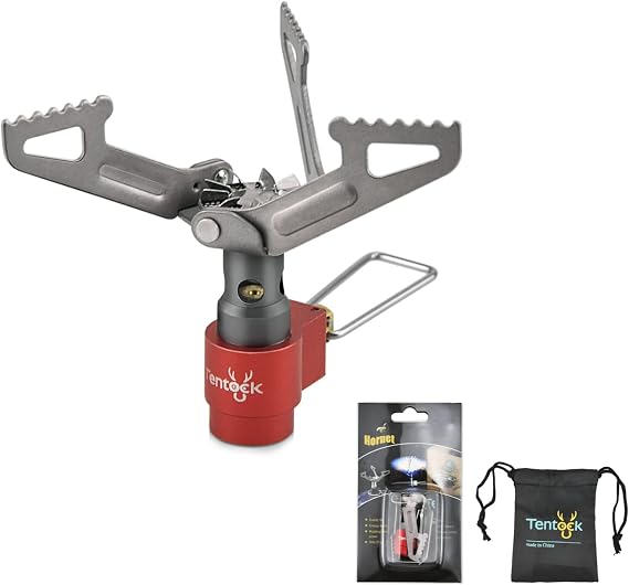 Tentock Titanium Mini Pocket Stove Camping Backpacking Folding Gas Burner Ultralight Outdoor Cooking Stove 2700W