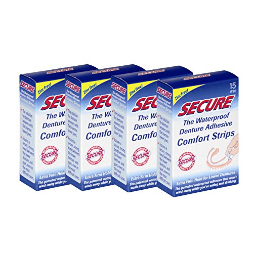 4 x FITTYDENT SECURE Denture Adhesive Strips 15's 4 Pack lower price