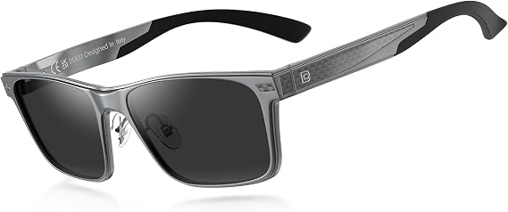 DUCO Polarised Sunglasses for Men Vintage Aluminium Frame Retro Sports Sunglasses 100% UV Protection 8207
