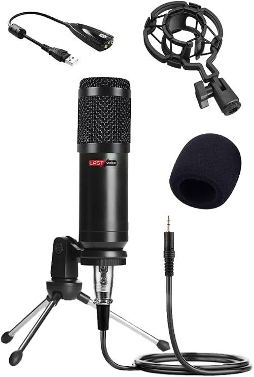 Lastvoice BM800 Full Black Kondenser Youtuber Mikrofon, 7.1