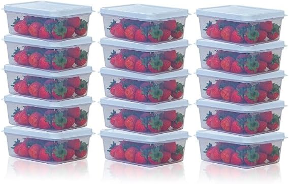 [5 Pack Snap-On Airtight containers with Lids 1000ml (1 Litre) Food Storage Containers, Meal Prep containers with lids 5 Pack - Leak Proof Microwave Freezer Dishwasher Safe Reusable