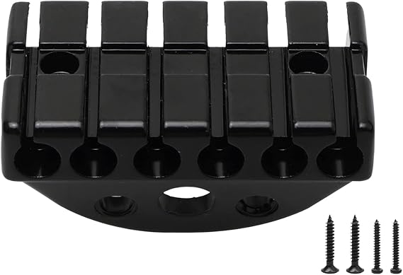 6 String Headless Guitar Locking Nut String Lock Nut Musical Instrument for Guitar Part Replacement (Black)