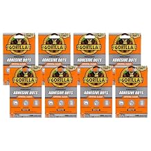 Gorilla Permanent Adhesive Dots, Double-Sided, Clear, 0.5" Diameter, 150 Pieces (Pack of 8) - No Mess, Photo Safe