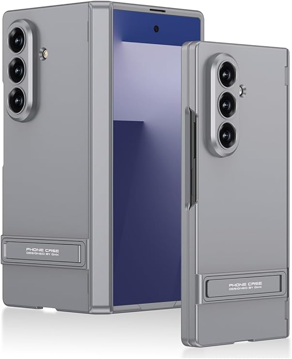 CONSTRAIN - Galaxy Z Fold 7 ile uyumlu Samsung Kılıf L Standlı Kamera Korumalı Kıpta Titanyum Renkli PC Kapak