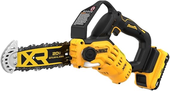 DEWALT 20V MAX 8 inch Brushless Cordless Pruning Chainsaw with 3 Ah Battery Included (DCCS623L1)