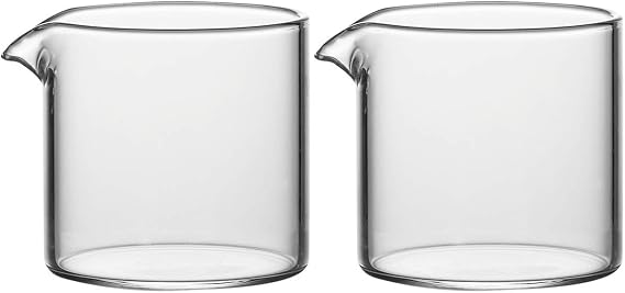 Sizikato 2pcs Transparent Glass Creamer, 4oz Mini Coffee Milk Creamer Pitcher.
