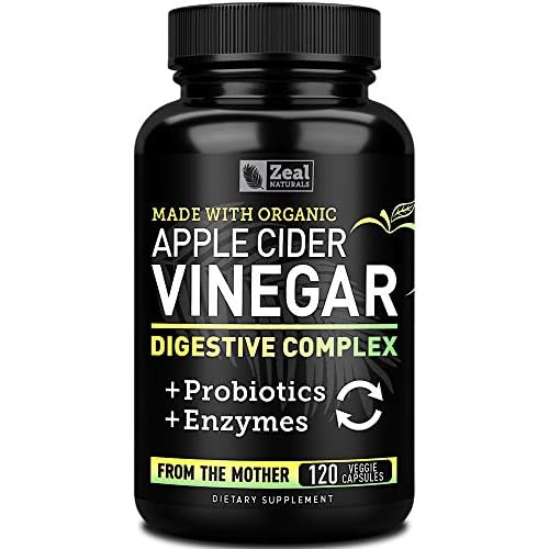 Organic Apple Cider Vinegar Capsules  Digestive Enzymes & Probiotics 1500mg | 120 Capsules Raw Apple Cider Vinegar Pills & Fiber Supplement for Gut Health, Immune Support, Digestion & Detox Cleanse