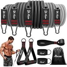HPYGN Resistance Bands, Exercise Bands with Handles, Fitness Bands, Workout Bands with Door Anchor and Ankle Straps, for Heavy Resistance Training, Physical Therapy, Shape Body, Yoga, Home Workout Set