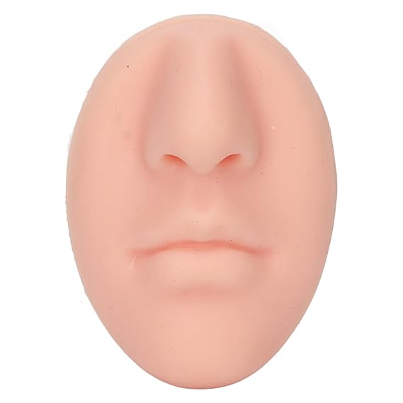 Sonew Silicone Nose Model, Silicone Flexible Face Model, for Piercing Practice, Jewelry Display, Practicing Suture, Teaching Instructions (Light Skin Colour)