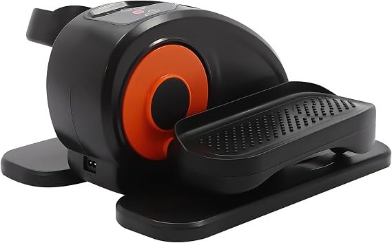 Under Desk Elliptical, 50W Motorized Elliptical Trainer w/Controller Control and LED Display, 5 Gears Speeds Adjustable Bike Cycling Trainer Desk Foot Pedal Exerciser for Home Workout