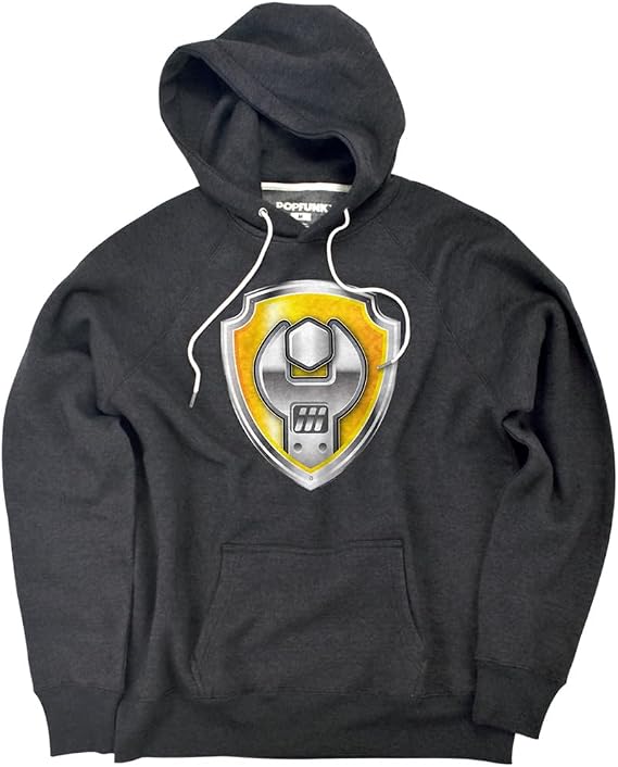 Popfunk Paw Patrol Rubble Badge Costume Unisex Slim Fit Heather Hoodie