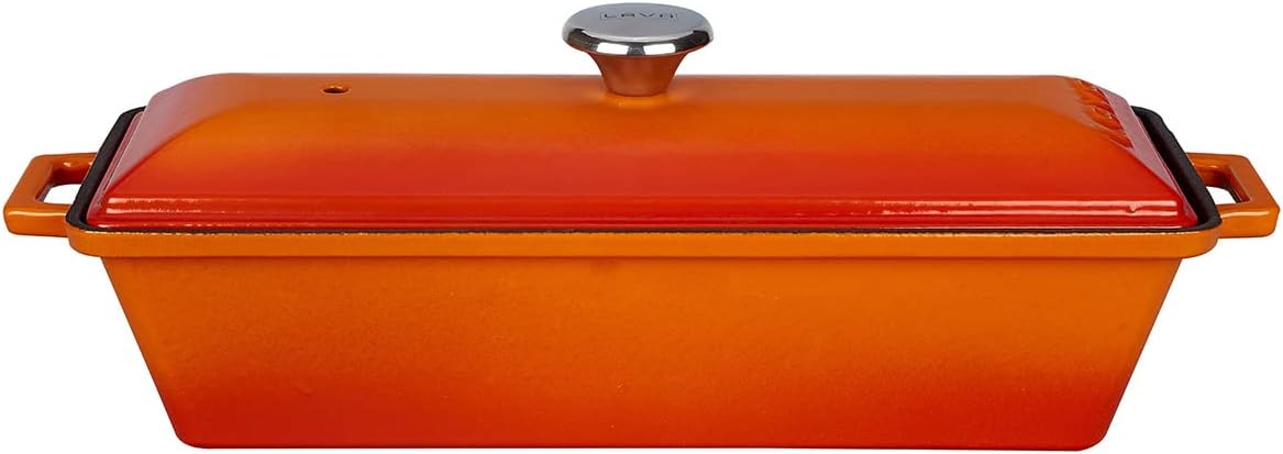 Lava Cast Bread Container/Terrine, 11x29 cm, Orange