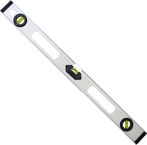 24" (61 cm) Aluminum Level | 3 Curved Center Bubble Glass Vials | Economical Lightweight Design 5 Oz Weight | Precision for Wood & Masonry