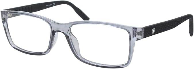 Montblanc Rectangular Eyeglasses MB0066O 003 Transparent Gray/Matte Black 56mm 0066