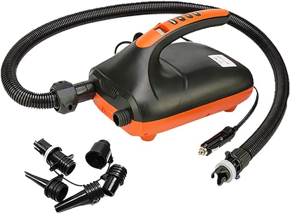 Electric Air Pump SUP Pump 20PSI 12V DC High Pressure Pump with Intelligent Dual Stage Auto-Off Function for Inflating Paddle Board Boat Airbed Kayak Rafts Pool Toys