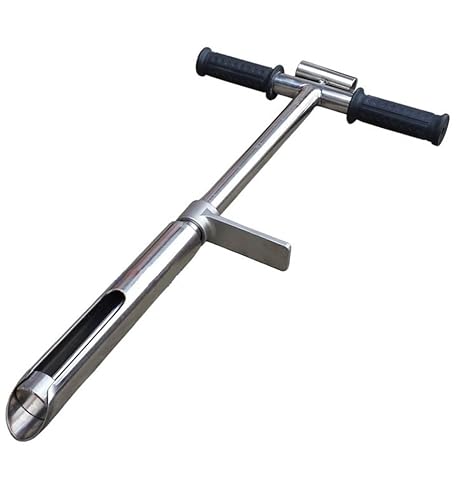 Stainless Steel Earth Sampler Screw Auger Spiral Earth Soil Driller Probe Sampling with Ejector (Probe:1m Drill:38mm)