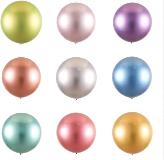 100 Pieces 5-Inch Metal Balloons Luminous Colorful Balloons for Birthday, Wedding, Baby Shower, Thanksgiving Decoration