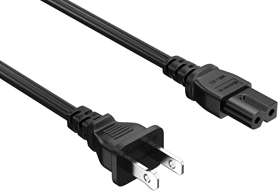 Cable Leader 15ft 18 AWG 2-Slot Polarized Notebook Power Cord IEC320 C7 to NEMA 1-15P