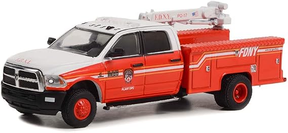 Greenlight 46100-D Dually Drivers Series 10-2018 Ram 3500 Dually Crane Truck - FDNY (The Official Fire Department City of New York) Plant Ops 1:64 Scale Diecast
