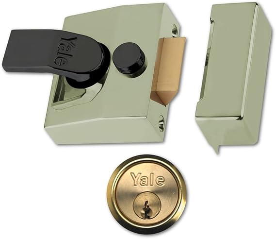 YALE YAL85BLXPL B-85-BLX-PB-40-Deadlocking Nightlatch Brass Finish-High Security with Automatic Deadlock, Brasslux, 40