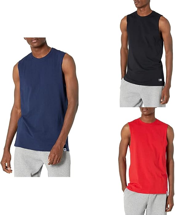 Russell Athletic Mens Cotton Performance Sleeveless Muscle T-Shirt
