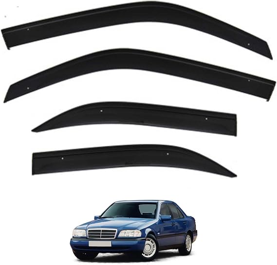 Side Window Deflectors for Mercedes-Benz C-Class MK1-W202 1992-2000 Short Wheelbase, Wind Deflectors Rain Guards Shatterproof Sun Visor Shield for Weather Protection