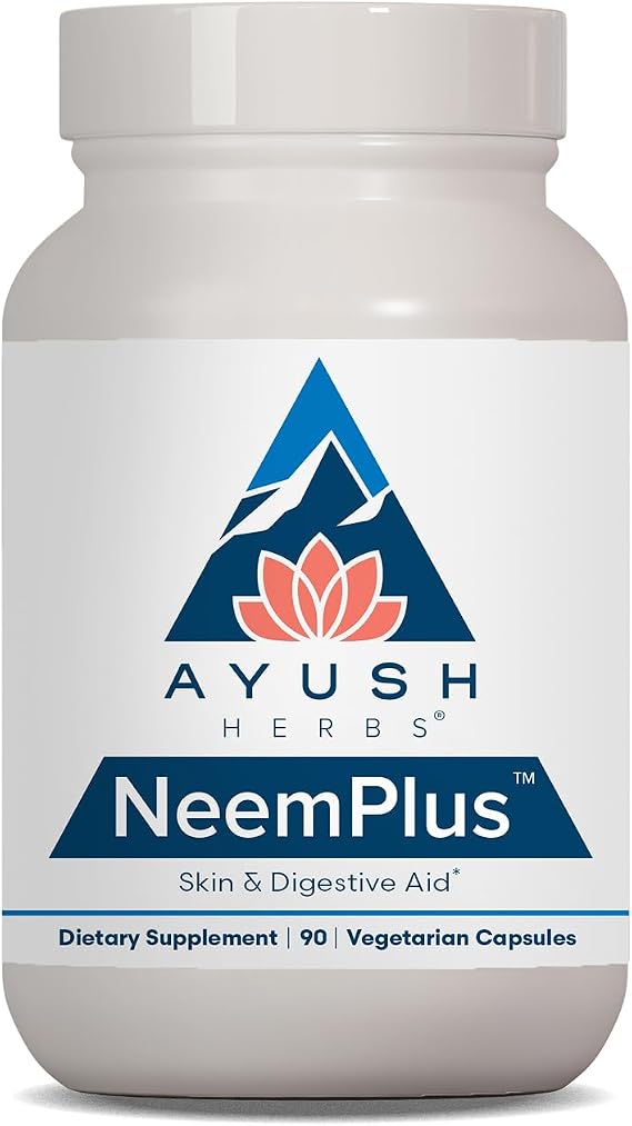 Ayush Herbs Neem Plus, Digestive Health for Women & Men, 90 Servings