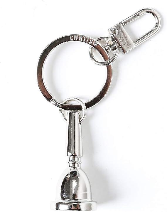 Curtis Trombone Mouthpiece Theme Key chain/Key holder/Key ring (Silver)