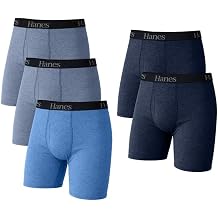 Hanes mens Underwear Boxer Briefs Pack, Cool & Breathable Cotton Moisture-wicking Underwear for Men, No Ride Up