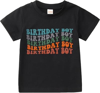 Ritatte Birthday Boy Shirt Toddler Boys Birthday Outfit 1st 2nd 3rd 4th 5th Gift Short Sleeve Party T-Shirt