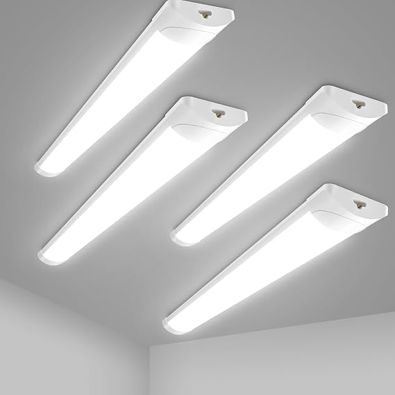 2Pack LED Batten Lights, 6FT 180cm(90+90cm) Linkable Daylight Tube Light - 60W 6000LM Wall Light Shed Loft Light, IP45 Ceiling Light Strip for Garage Lighting,Office Bedroom Kitchen Workshops [Energy Class F]