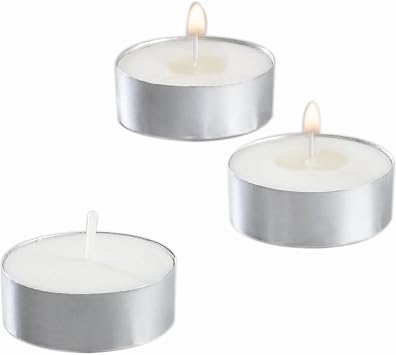 Sterno Tealight Candle, 5 Hour Burn, 0.5" h, White, 50/Pack, 10 Packs/Carton