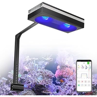 PopBloom RL180 Reef LED Light,Outperforms 200W, Reef Aquarium Lighting for SPS LPS Corals and Saltwater Fish Tanks, Enhanced Violet and Blue Spectrum, Wide Angle Lens, 4 Channels Fully Programmable