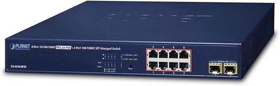 GS-4210-8P2S 8-Port 10/100/1000T 802.3at PoE + 2-Port 100/1000X SFP Managed Switch