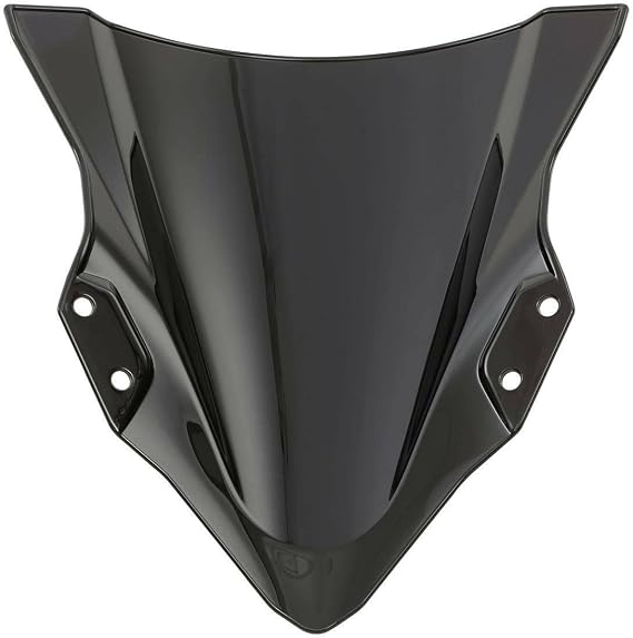 Fairing ABS Plastic Double Bubble Windshield Fit for Kawasaki Ninja 400 2018 2019 2020 2021 Windshield Windscreen (Black)