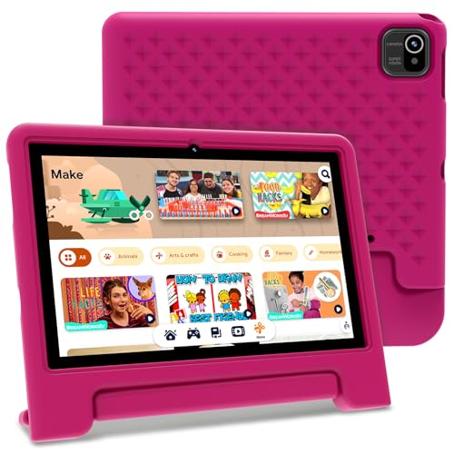 10.1 Kids Tablet with Android 13, 1280x800 IPS HD Display, 32GB Storage, Dual Camera, 5000mAh Battery, Parental Controls, WiFi & Bluetooth, Gift for Kids Pink